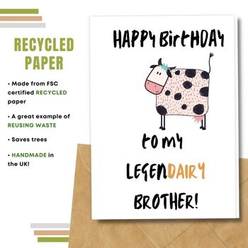 Fait à la main respectueux de l'environnement | Graines plantables ou cartes d'anniversaire en papier de matière organique Legendairy Brother Single Card 12