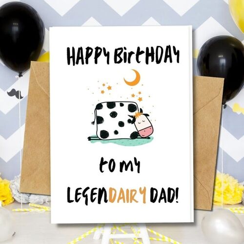 Handmade Eco Friendly | Plantable Seed or Organic Material Paper Birthday Cards Legendairy Dad Single Card