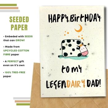 Fait à la main respectueux de l'environnement | Graines plantables ou cartes d'anniversaire en papier de matière organique Legendairy Dad Single Card 2