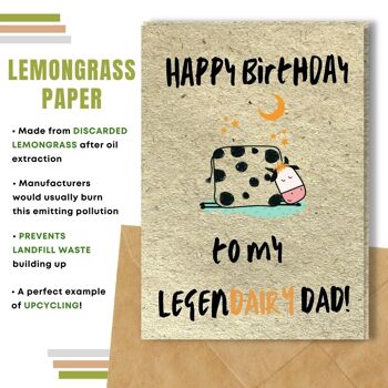 Fait à la main respectueux de l'environnement | Graines plantables ou cartes d'anniversaire en papier de matière organique Legendairy Dad Single Card 8
