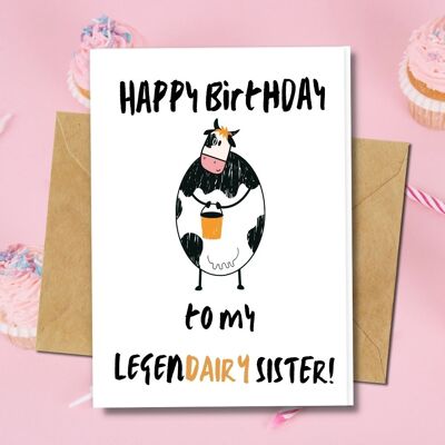 Handmade Eco Friendly | Plantable Seed or Organic Material Paper Birthday Cards Legendairy Sister Single Card