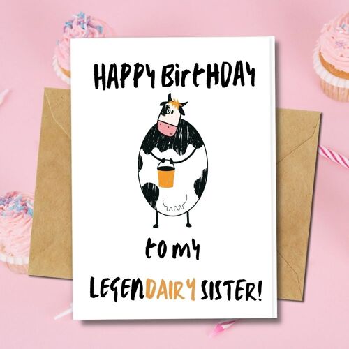 Handmade Eco Friendly | Plantable Seed or Organic Material Paper Birthday Cards Legendairy Sister Pack of 5