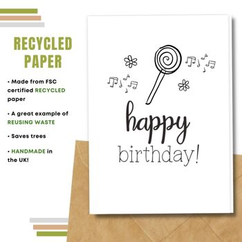 Fait à la main respectueux de l'environnement | Lot de 5 cartes d'anniversaire en papier pour graines à planter ou matière organique 3