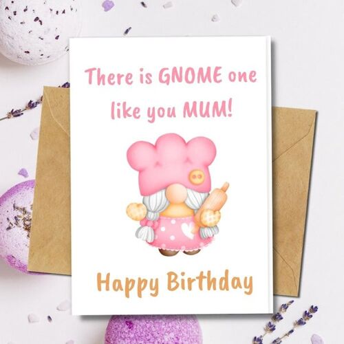 Handmade Eco Friendly | Plantable Seed or Organic Material Paper Birthday Cards Mother Gnome Single Card