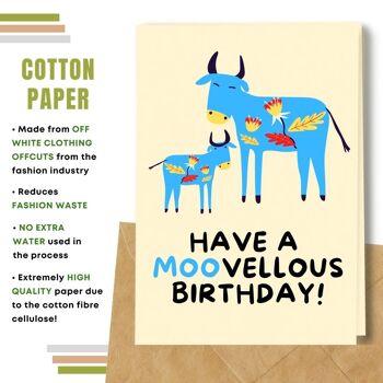 Fait à la main respectueux de l'environnement | Lot de 5 cartes d'anniversaire en papier pour graines à planter ou matériau organique Moovellous Birthday 11
