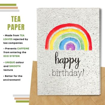 Fait à la main respectueux de l'environnement | Lot de 5 cartes d'anniversaire en papier de graines à planter ou de matières organiques arc-en-ciel 7