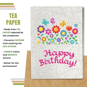 Fait à la main respectueux de l'environnement | Graines plantables ou cartes d'anniversaire en papier de matière organique Spring Wishes Single Card 6