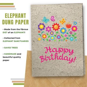 Fait à la main respectueux de l'environnement | Graines plantables ou cartes d'anniversaire en papier de matière organique Spring Wishes Single Card 10