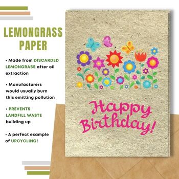 Fait à la main respectueux de l'environnement | Graines plantables ou cartes d'anniversaire en papier de matière organique Spring Wishes Single Card 11