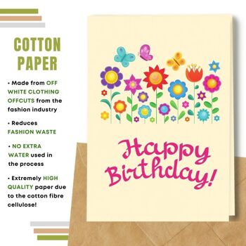 Fait à la main respectueux de l'environnement | Lot de 8 cartes d'anniversaire en papier pour graines à planter ou matières organiques. 6