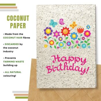 Fait à la main respectueux de l'environnement | Lot de 8 cartes d'anniversaire en papier pour graines à planter ou matières organiques. 8