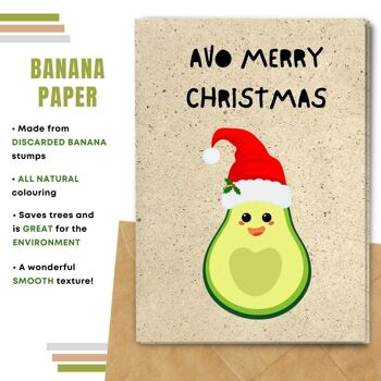 Fait à la main respectueux de l'environnement | Lot de 8 cartes de Noël en papier à planter ou en matériau organique Avo Merry Christmas 3