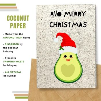 Fait à la main respectueux de l'environnement | Lot de 8 cartes de Noël en papier à planter ou en matériau organique Avo Merry Christmas 9