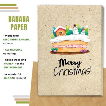 Fait à la main respectueux de l'environnement | Lot de 5 cartes de Noël en papier à planter ou en matériau organique Gâteau de Noël 6
