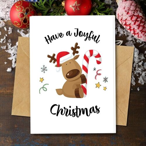 Handmade Eco Friendly | Plantable Seed or Organic Material Paper Christmas Cards Christmas Doggy Pack of 5
