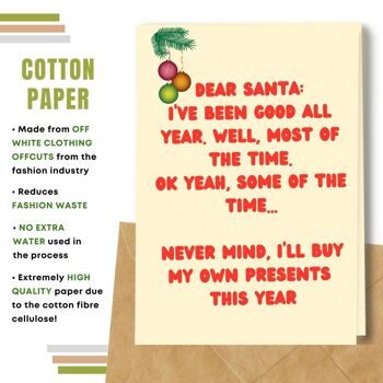 Fait à la main respectueux de l'environnement | Lot de 5 cartes de Noël en papier pour graines à planter ou matériau organique Cher Père Noël 2