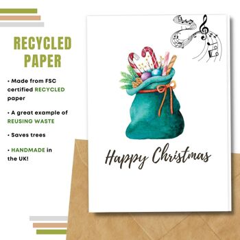 Fait à la main respectueux de l'environnement | Lot de 5 cartes de Noël en papier à planter ou en matériau organique 4