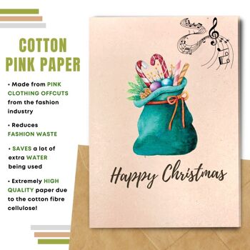 Fait à la main respectueux de l'environnement | Lot de 5 cartes de Noël en papier à planter ou en matériau organique 6