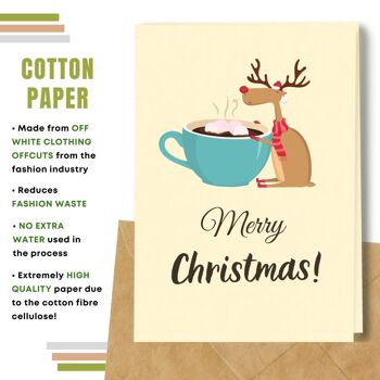 Fait à la main respectueux de l'environnement | Lot de 5 cartes de Noël en papier pour graines ou matières organiques à planter Hot Choco 3