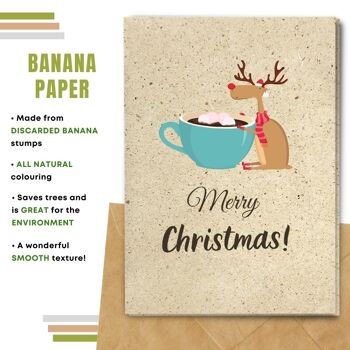 Fait à la main respectueux de l'environnement | Lot de 5 cartes de Noël en papier pour graines ou matières organiques à planter Hot Choco 7