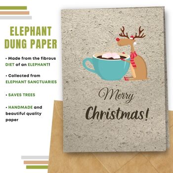 Fait à la main respectueux de l'environnement | Lot de 5 cartes de Noël en papier pour graines ou matières organiques à planter Hot Choco 8