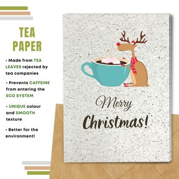 Fait à la main respectueux de l'environnement | Lot de 5 cartes de Noël en papier pour graines ou matières organiques à planter Hot Choco 10