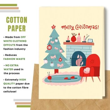 Fait à la main respectueux de l'environnement | Cartes de Noël en papier de graines ou de matières organiques à planter Carte simple de Noël simple 3