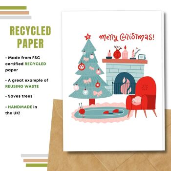 Fait à la main respectueux de l'environnement | Cartes de Noël en papier de graines ou de matières organiques à planter Carte simple de Noël simple 4