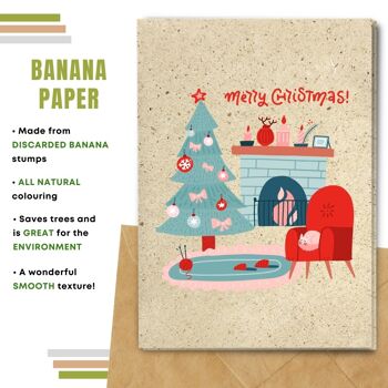 Fait à la main respectueux de l'environnement | Cartes de Noël en papier de graines ou de matières organiques à planter Carte simple de Noël simple 6