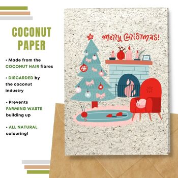 Fait à la main respectueux de l'environnement | Cartes de Noël en papier de graines ou de matières organiques à planter Carte simple de Noël simple 7