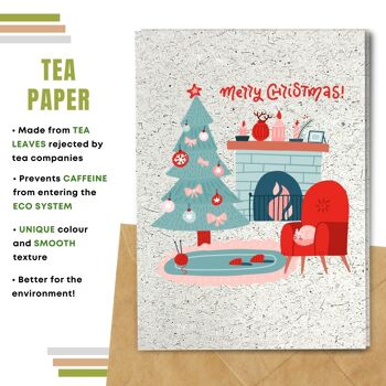 Fait à la main respectueux de l'environnement | Cartes de Noël en papier de graines ou de matières organiques à planter Carte simple de Noël simple 9