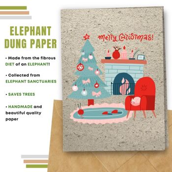 Fait à la main respectueux de l'environnement | Cartes de Noël en papier de graines ou de matières organiques à planter Carte simple de Noël simple 10