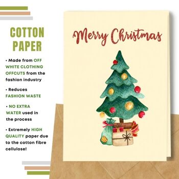 Fait à la main respectueux de l'environnement | Graines plantables ou cartes de Noël en papier de matière organique Carte simple Hey Ho Ho 3