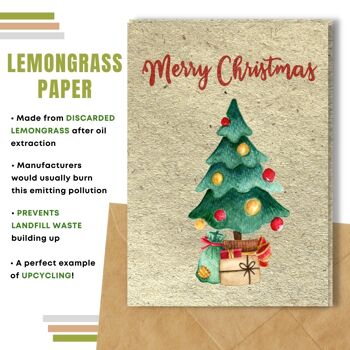 Fait à la main respectueux de l'environnement | Graines plantables ou cartes de Noël en papier de matière organique Carte simple Hey Ho Ho 7