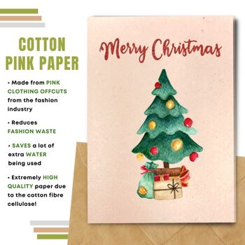 Fait à la main respectueux de l'environnement | Graines plantables ou cartes de Noël en papier de matière organique Carte simple Hey Ho Ho 10