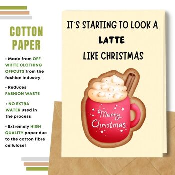 Fait à la main respectueux de l'environnement | Cartes de Noël en papier de graines ou de matières organiques à planter Il ressemble à un café au lait comme carte unique de Noël 3