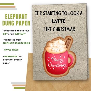 Fait à la main respectueux de l'environnement | Cartes de Noël en papier de graines ou de matières organiques à planter Il ressemble à un café au lait comme carte unique de Noël 11