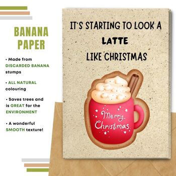 Fait à la main respectueux de l'environnement | Cartes de Noël en papier de graines ou de matériaux organiques à planter Il ressemble à un café au lait comme un paquet de 5 7