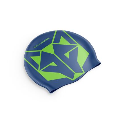 Electric Blue & Fluo Green Swimming Cap