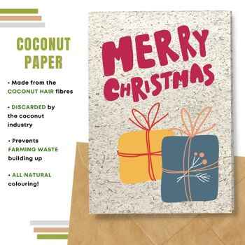 Fait à la main respectueux de l'environnement | Cartes de Noël en papier de graines ou de matières organiques à planter Merry Presents Single Card 9