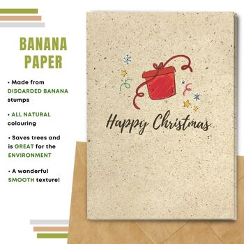 Fait à la main respectueux de l'environnement | Graines plantables ou papier de matière organique Cartes de Noël Carte-cadeau rouge simple 7