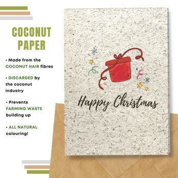 Fait à la main respectueux de l'environnement | Graines plantables ou papier de matière organique Cartes de Noël Carte-cadeau rouge simple 9