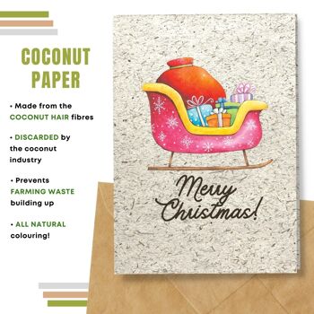 Fait à la main respectueux de l'environnement | Lot de 5 cartes de Noël en papier pour graines ou matières organiques à planter 9