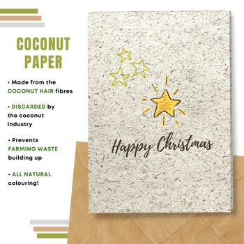 Fait à la main respectueux de l'environnement | Graines plantables ou papier de matière organique Cartes de Noël Shiny Star Single Card 8