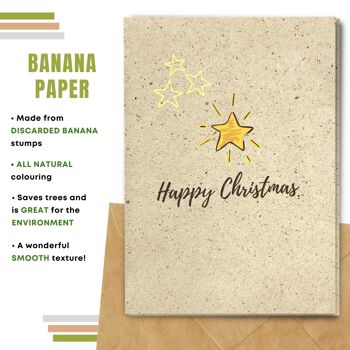 Fait à la main respectueux de l'environnement | Graines plantables ou papier de matière organique Cartes de Noël Shiny Star Single Card 10