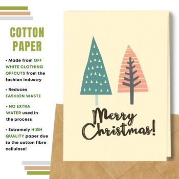 Fait à la main respectueux de l'environnement | Lot de 5 cartes de Noël en papier pour graines ou matières organiques à planter Treesmas 3
