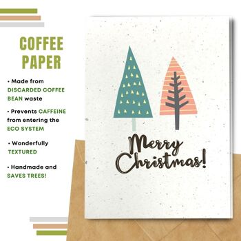 Fait à la main respectueux de l'environnement | Lot de 5 cartes de Noël en papier pour graines ou matières organiques à planter Treesmas 5