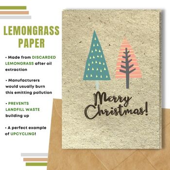 Fait à la main respectueux de l'environnement | Lot de 5 cartes de Noël en papier pour graines ou matières organiques à planter Treesmas 7