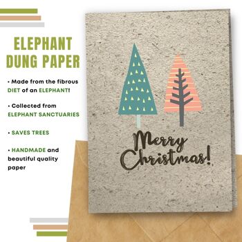 Fait à la main respectueux de l'environnement | Lot de 5 cartes de Noël en papier pour graines ou matières organiques à planter Treesmas 8