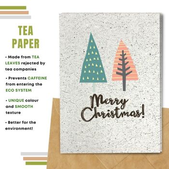 Fait à la main respectueux de l'environnement | Lot de 5 cartes de Noël en papier pour graines ou matières organiques à planter Treesmas 11